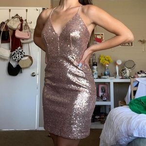 Rose Gold Sequin Dress